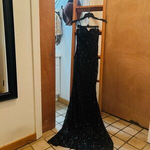 Elegant Black Sequin Gown